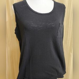 Madewell Black Sleeveless Tee with Pocket L